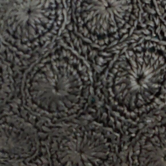 Black Straw Hat With Woven Sunbursts for demure sunbathing or window shopping. M - Picture 4 of 5